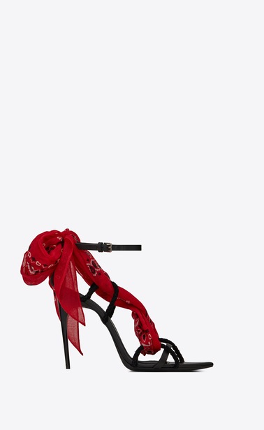 DALLAS Bandana sandals in leather and suede